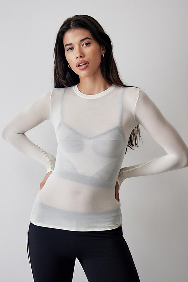 Iets Frans . Sheer Tech Long Sleeve Tee In Cream, Women's At Urban Outfitters