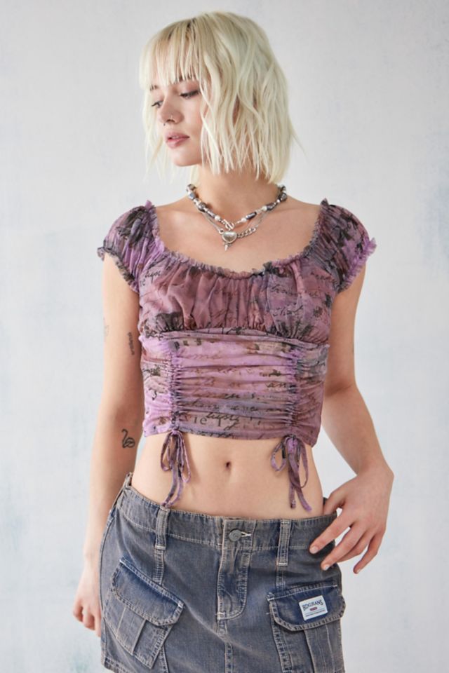 Bonnie Crop Top in Net Lilac