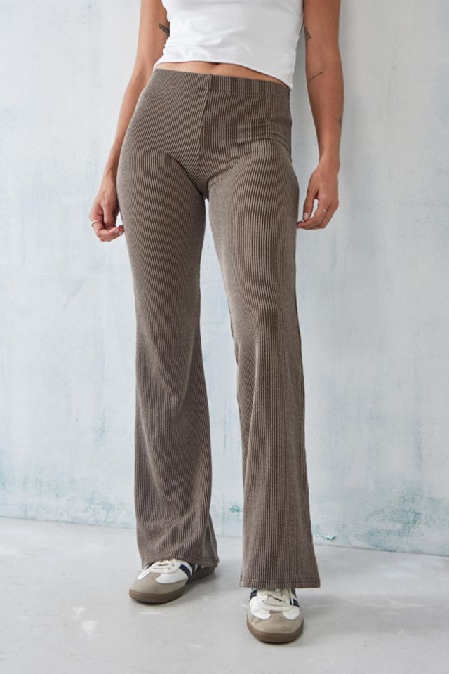 Women Ribbed Flared Pants