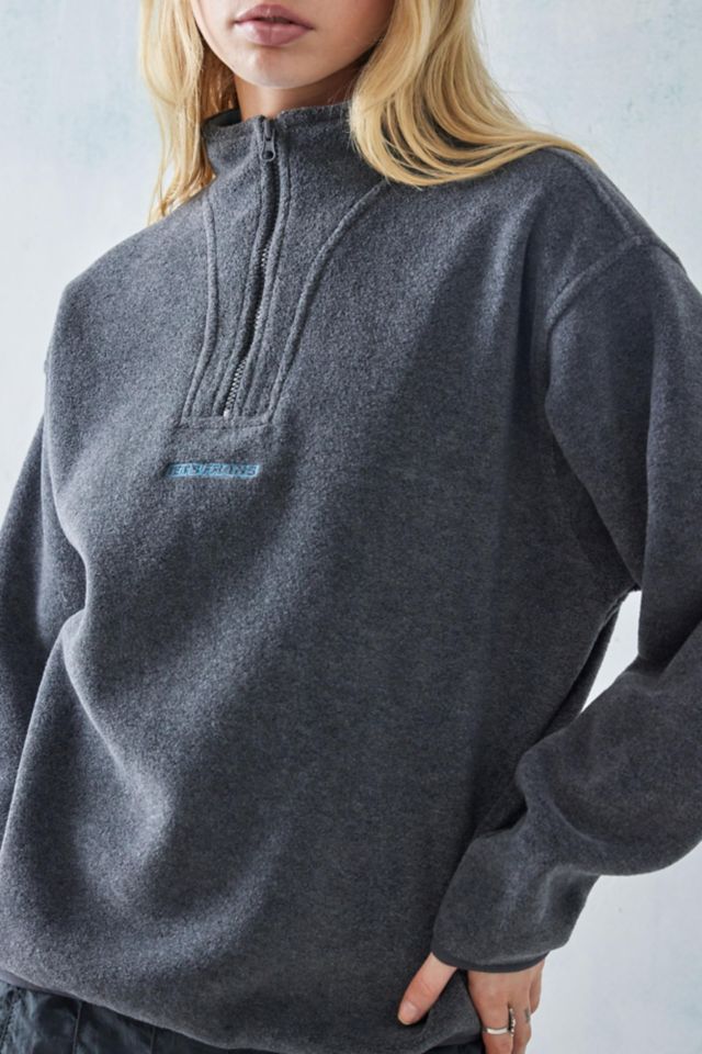 Mock-Neck Quarter-Zip Fleece Sweatshirt for Women