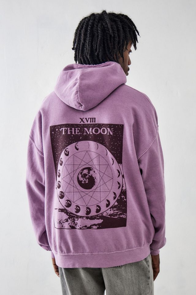 UO Washed Pink The Moon Tarot Card Hoodie Sweatshirt | Urban Outfitters