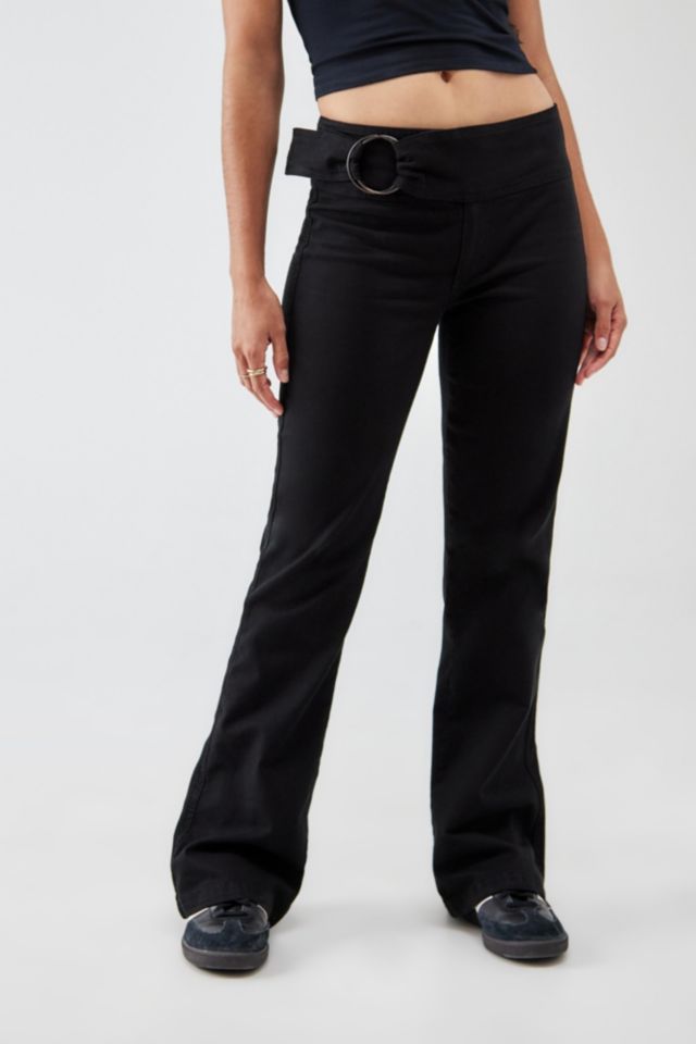 BDG Black Honey O-Buckle Flare Trouser Pant