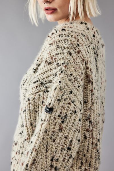Bdg Speckled Knit Crew Sweater In Light Grey At Urban Outfitters