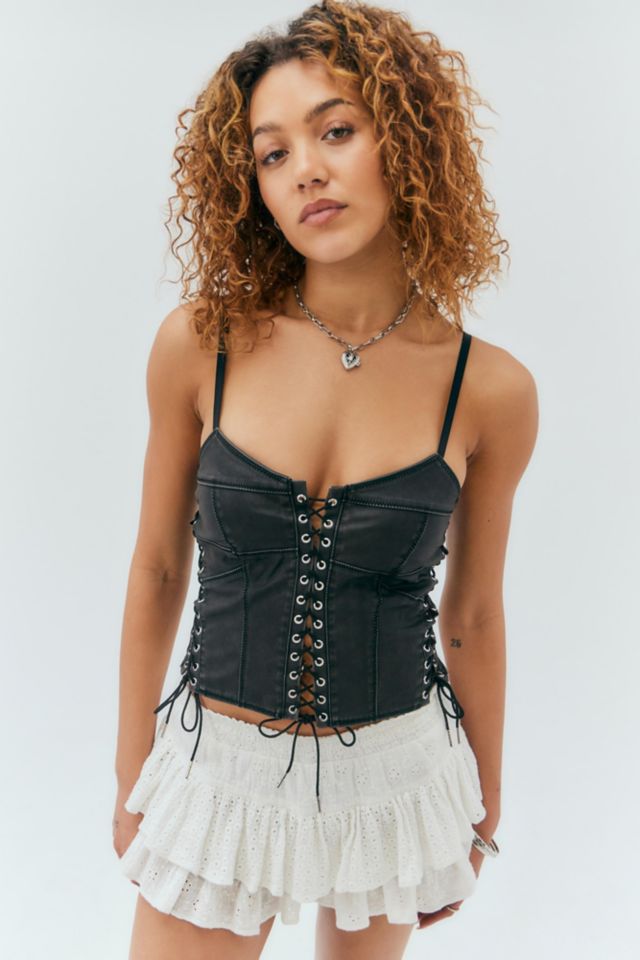 Black Lace-Up Corset