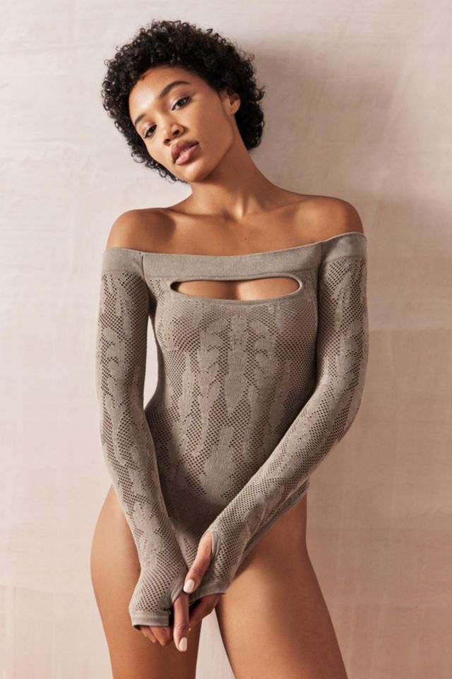 Mesh and lace bodysuit