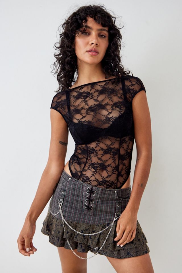 Out From Under Kat Sheer Lace Bodysuit  Urban Outfitters Korea - Clothing,  Music, Home & Accessories