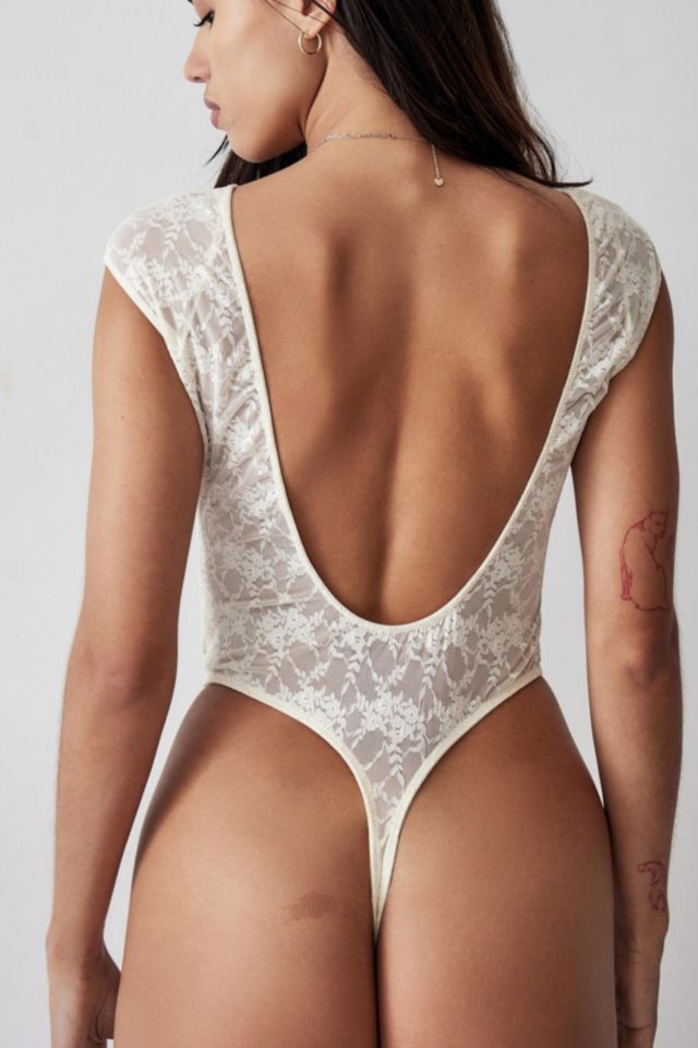Urban Outfitters Out From Under Sheer Lace Underwire Longline