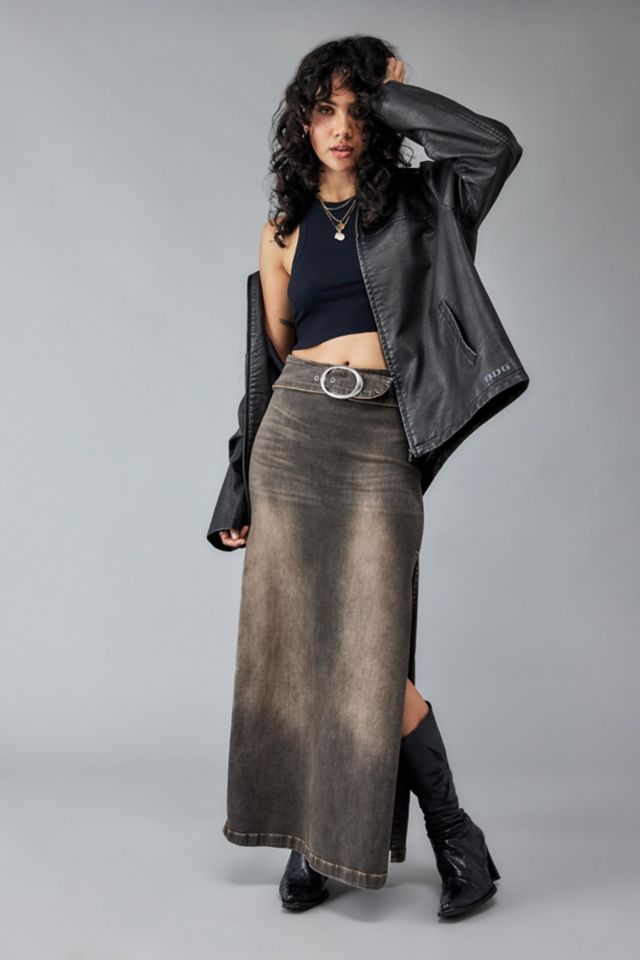 BDG Missy Denim Belted Maxi Skirt | Urban Outfitters