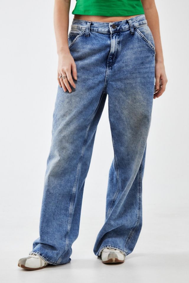 【BAON】Huty Summer Carpender Washed Wide Denim Pants Amazon.com: Wide Leg Jeans Woman High Waisted Stretchy Capri