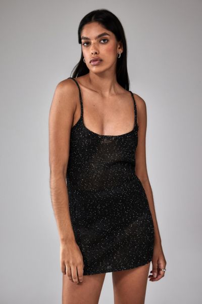 UO Alexa Sequin Knit 90s Mini Dress