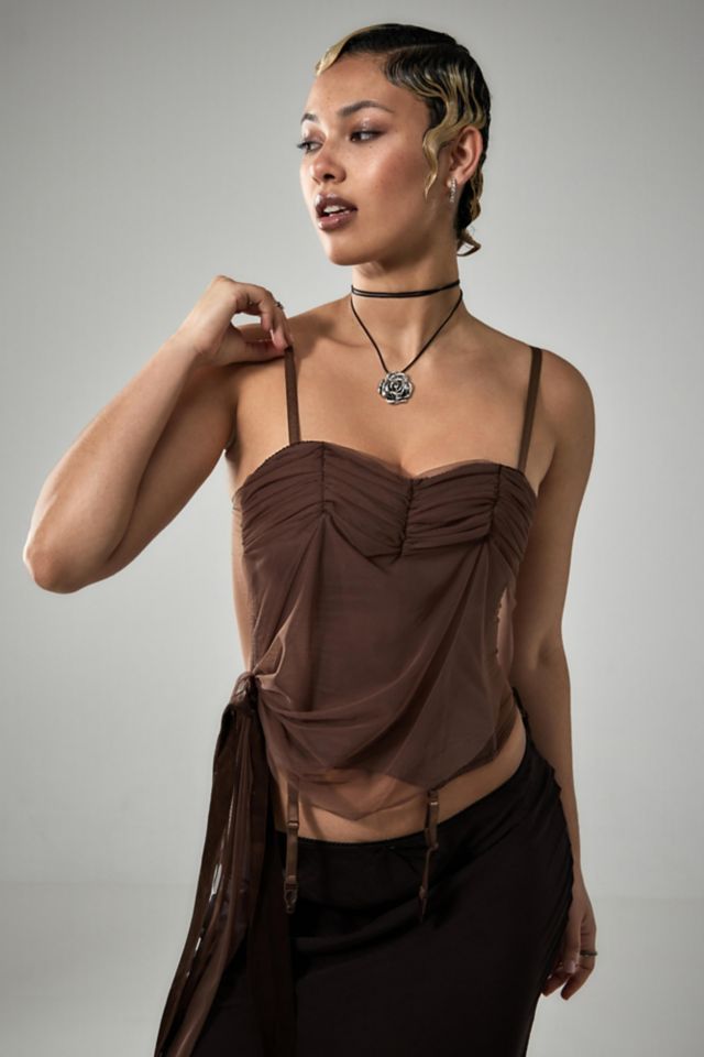 The Corset Tank in Dark Brown