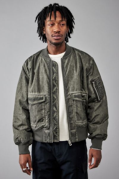 Bdg Mottle Bomber Jacket In Black, Men's At Urban Outfitters