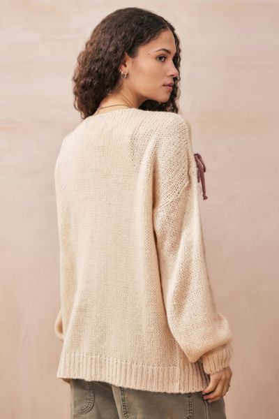 UO Bow Knit Cardigan