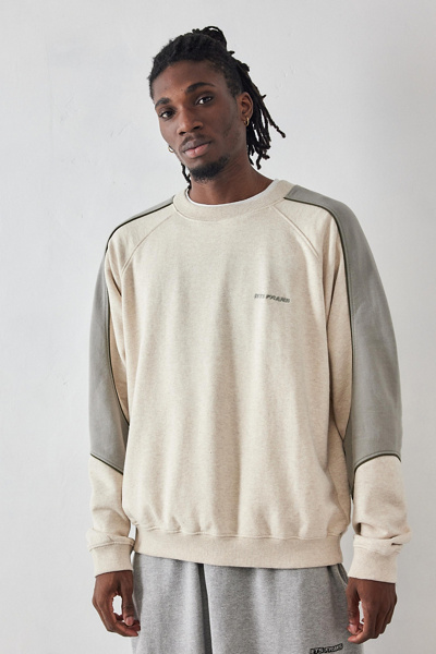 Iets Frans Oatmeal Panel Sweatshirt In Cream, Men's At Urban