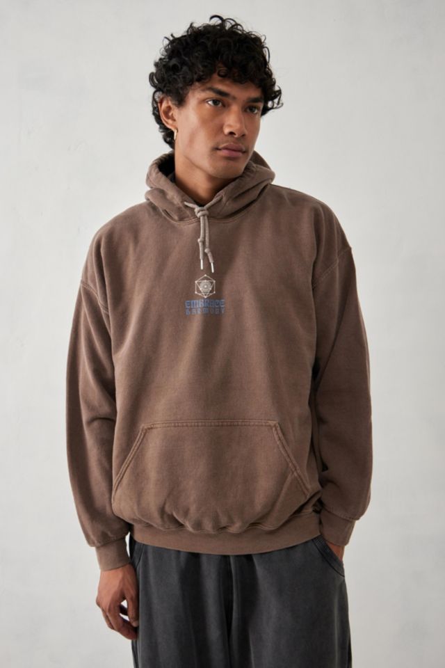 Urban Outfitters Uo Patterned Fleece Hooded Jacket in Brown for Men