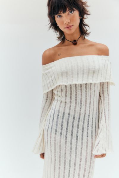 UO Shae Laddered Off-The-Shoulder Maxi Dress