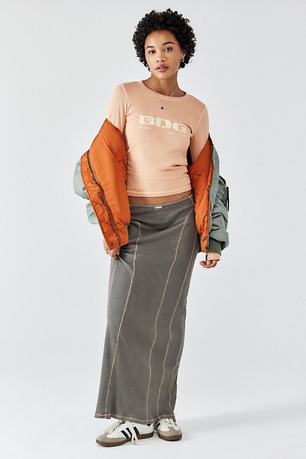 Bdg Georgia Seamed Maxi Skirt In Grey At Urban Outfitters