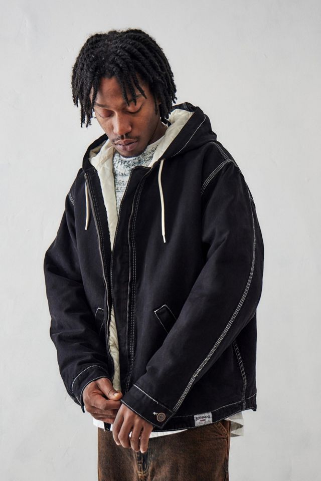 BDG Rex Black Canvas Skate Hoodie Jacket | Urban Outfitters