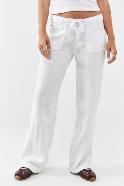 BDG White Five-Pocket Linen Pant | Urban Outfitters