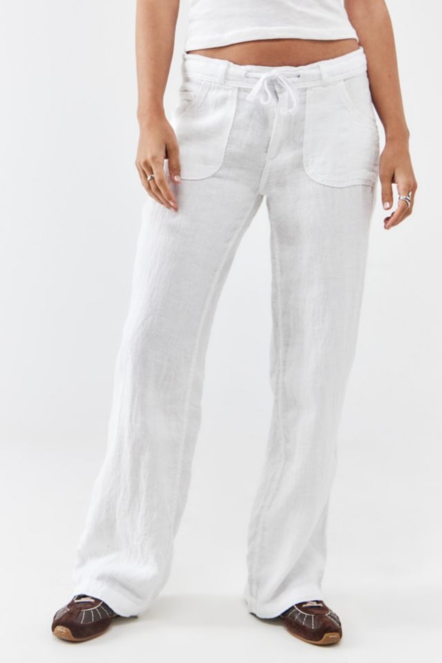 BDG White Five Pocket Linen Pant