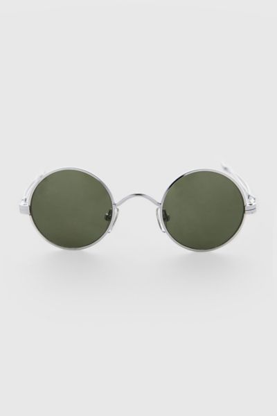 Vintage Metal Round Sliding Temple Sunglasses