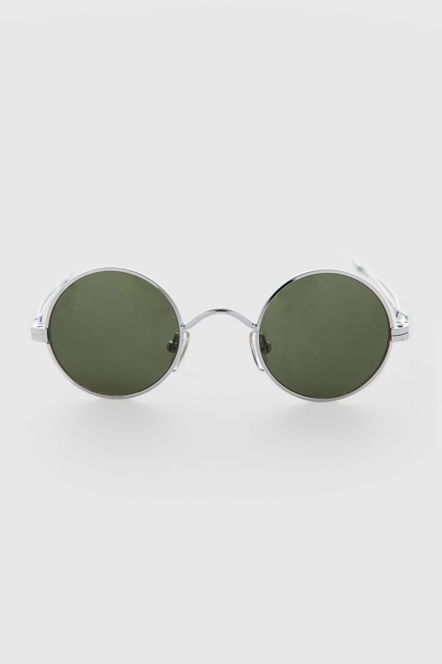 Round Silver Mirror Vintage Sunglasses For Men