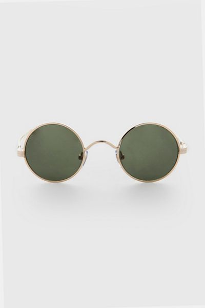Vintage Metal Round Sliding Temple Sunglasses