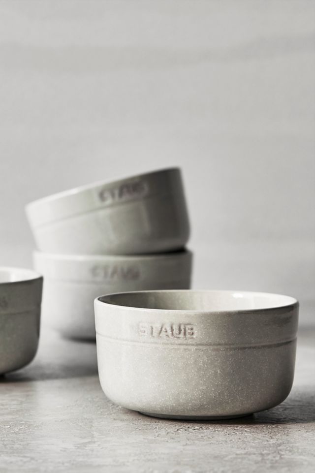 Staub White Truffle Ceramic 4-Piece Cereal Bowl Set
