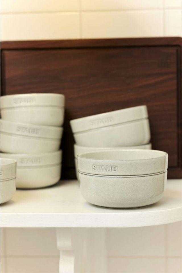 Staub White Truffle Ceramic 4-Piece Cereal Bowl Set