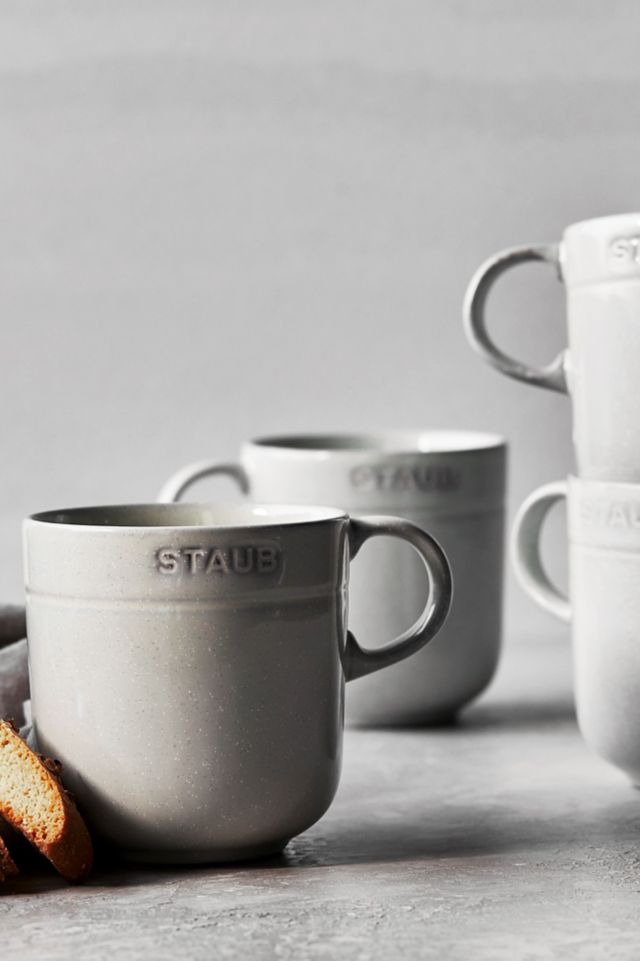Staub White Truffle Ceramic 16oz Stoneware Mug Set