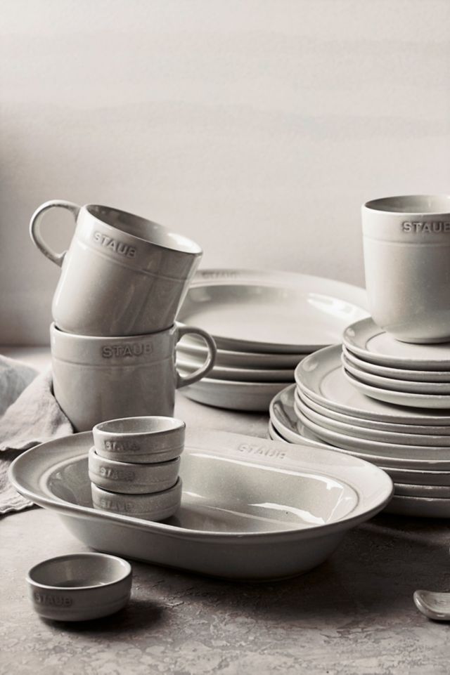 Staub White Truffle Ceramic 16oz Stoneware Mug Set