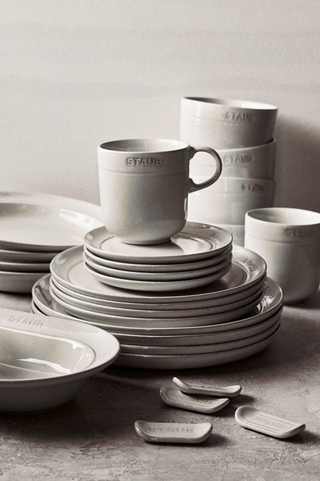 Staub White Truffle Ceramic 16oz Stoneware Mug Set