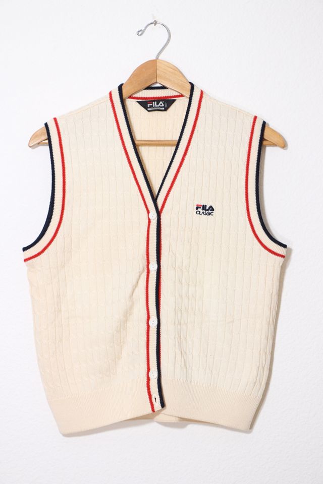 Vintage Fila Classic Cable Tennis Vest Made in | Urban