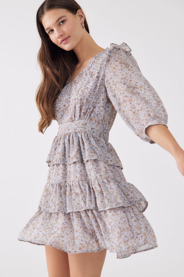 Dress Forum Peace Piece Floral Tiered Mini Dress | Urban Outfitters