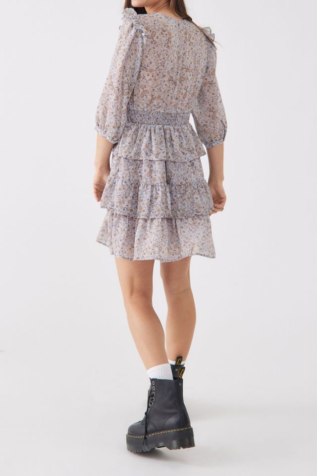Dress Forum Peace Piece Floral Tiered Mini Dress #1