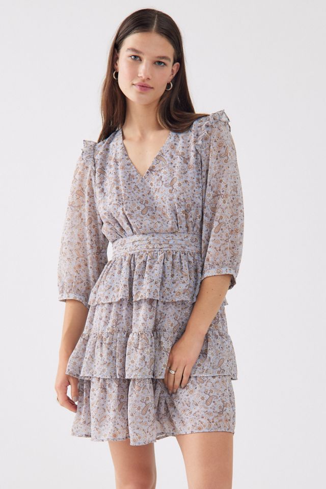Dress Forum Peace Piece Floral Tiered Mini Dress #4