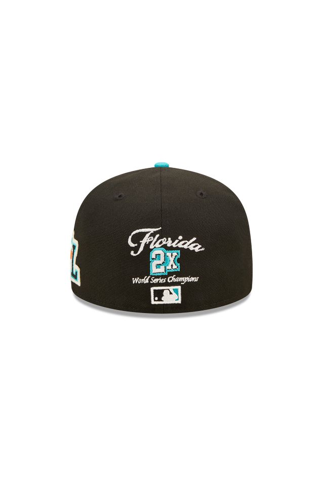 Black Florida Marlins 2X World Series Champions New Era 59Fifty