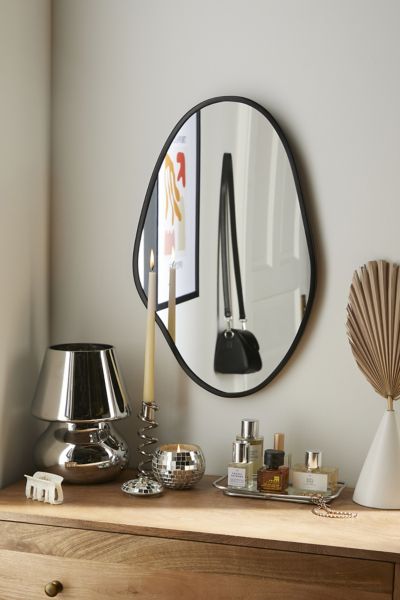 Shop Urban Outfitters Aria Blob 14" Wall Mirror In Black At