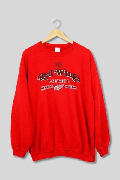 Antigua Detroit Red Wings Oatmeal Flier Bunker Long Sleeve Crew Sweatshirt, Oatmeal, 86% Cotton / 11% Polyester / 3% SPANDEX, Size S, Rally House