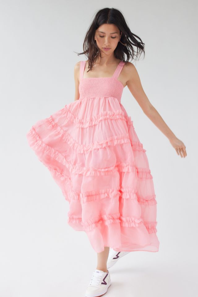 Tiered ruffle clearance midi dress