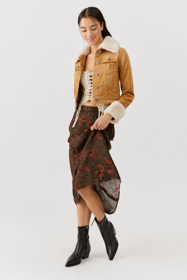 BDG Emmy Fleece-Trimmed Corduroy Trucker Jacket #3