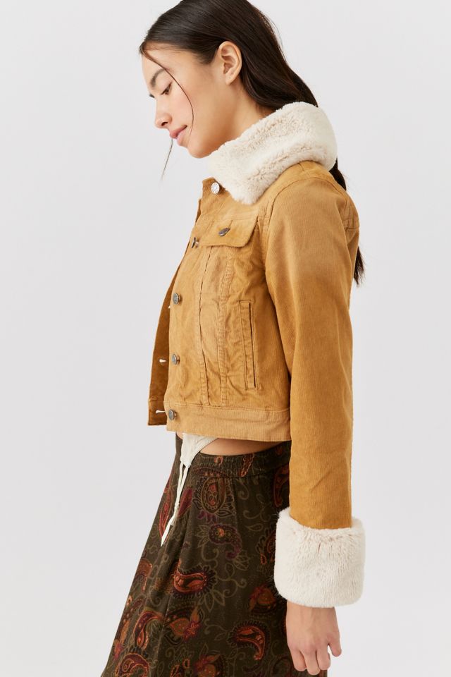 BDG Emmy Fleece-Trimmed Corduroy Trucker Jacket #4