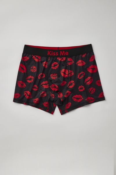 Urban Outfitters Kiss Me Boxer Brief In Black, Men's At