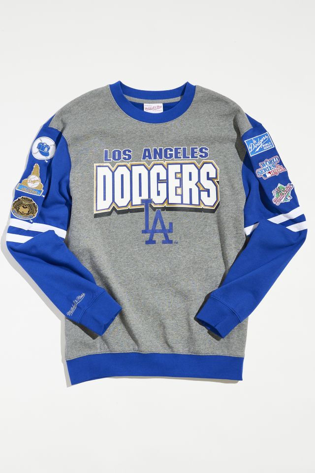 Men's Los Angeles Dodgers Tan/Royal Sublimated Crew Neck Sweater