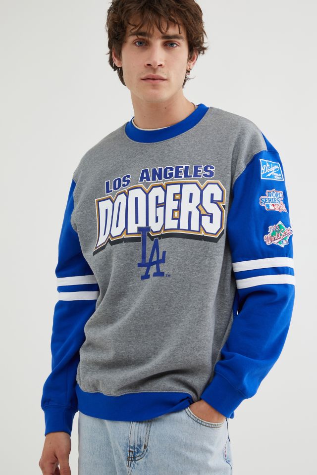 Los Angeles Dodgers Mens Stitches Brand Pullover Sweatshirt Royal Crew Neck
