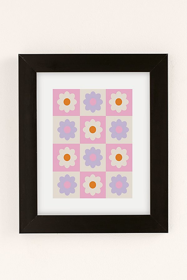 Grace Retro Flower Pattern S Art Print In Black Matte Frame At Urban Outfitters