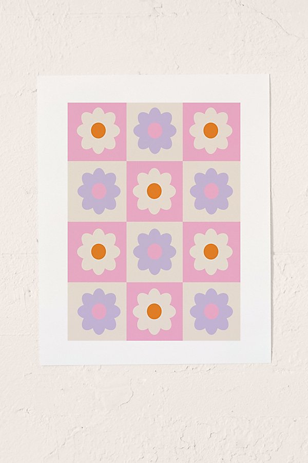 Grace Retro Flower Pattern S Art Print At Urban Outfitters