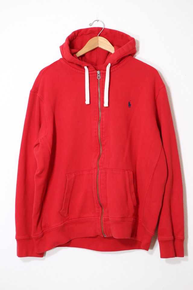 Vintage Polo Ralph Lauren Full Zip Thermal Hood Sweatshirt | Urban  Outfitters