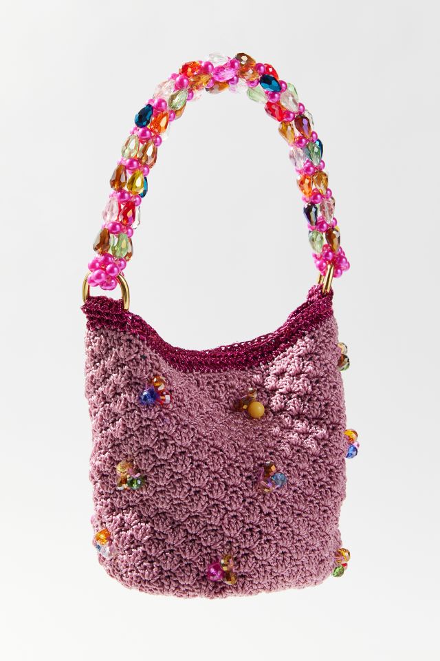 Suryo Peonies Bead Embellished Shoulder Bag #1