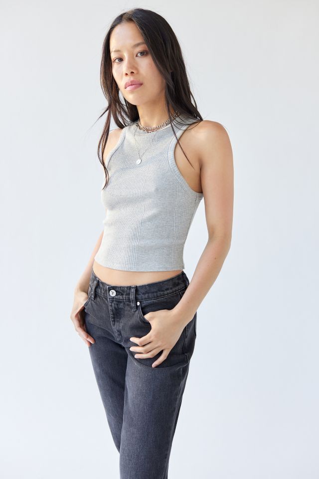 Women's Ribbed High-Neck Tank, Women's Clearance